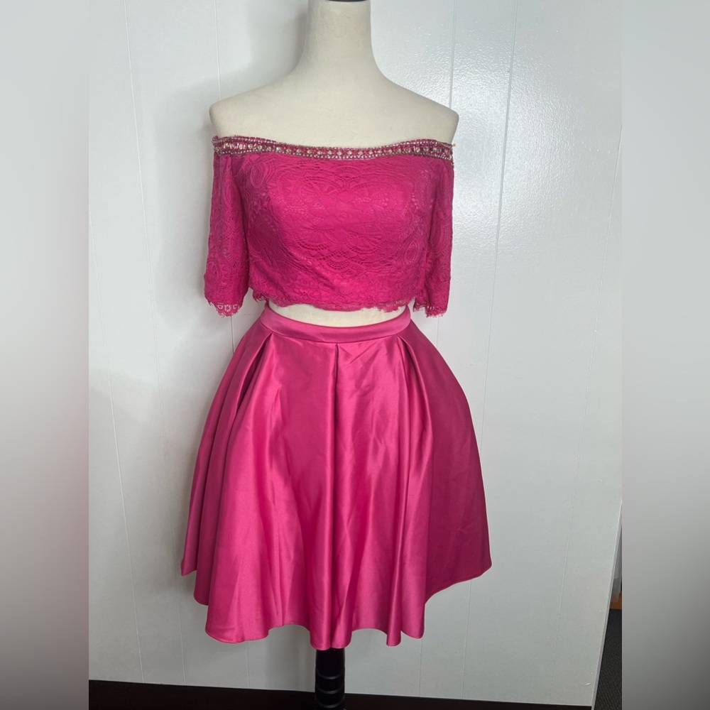 Homecoming dress/ party dress/ cocktail dress/ short dress/ pink lace dress